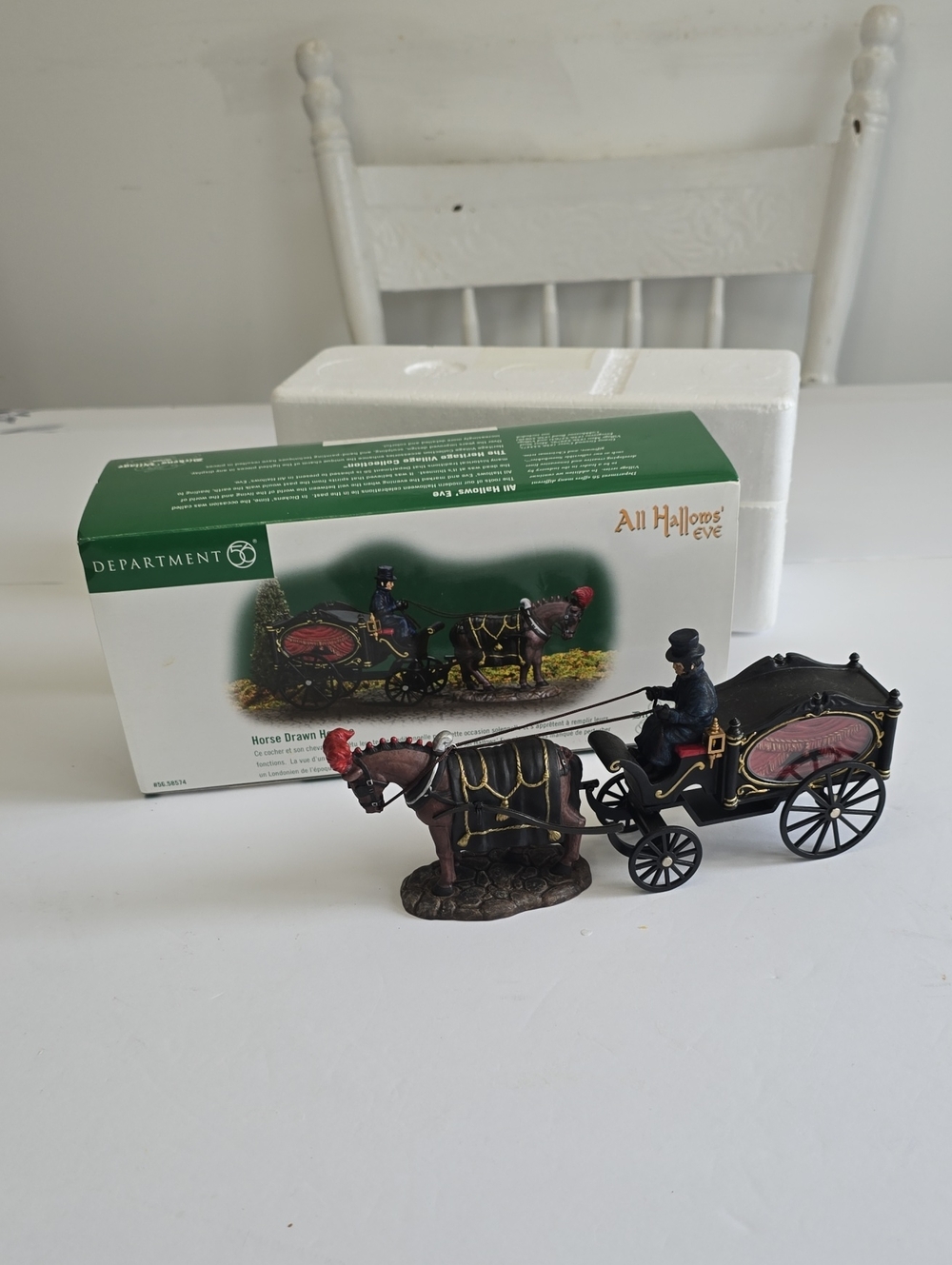 Department 56 Dickens' Village Horse Drawn Hearse All Hallows' Eve 2003